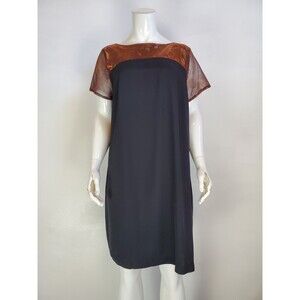 NEW Vintage 90's Meghan Matthews Bronze & Black Maternity Dress